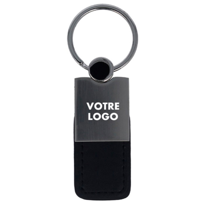 porte clef métal et cuir, personnalisation en gravure laser - mapubauto.com