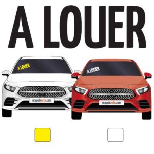 lettres adhésives pour véhicule "à louer" par mapubauto.com