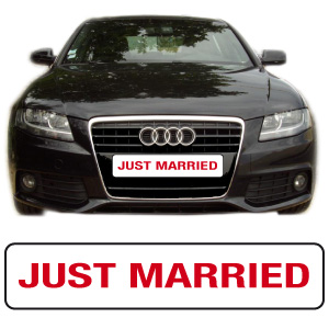 cache plaque "just married" réalisé par mapubauto.com