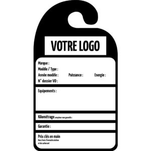 Affiche prix rétroviseur personnalisable en PVC par mapubauto.com